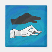 Aimant Canard noir sur bleu (Devant)