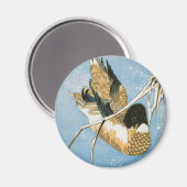 Aimant Canard sauvage Nage neige Laden Reeds par Hiroshig (Recto/Verso)