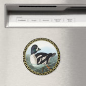 Aimant Canards colverts blancs et noirs nageant dans l'ea (In Situ (Lave-vaisselle))