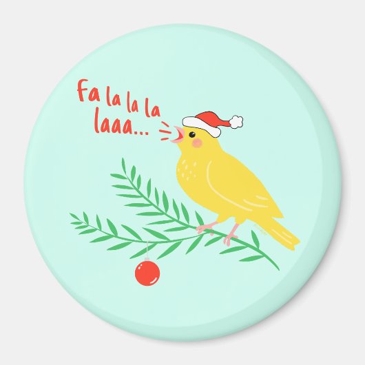 Aimant Canari qui chante Noël (Devant)