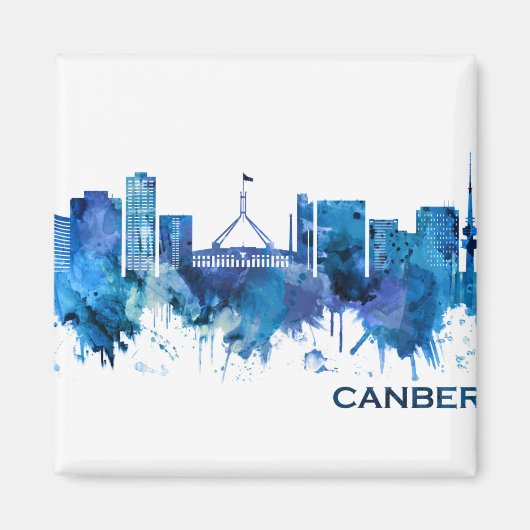 Aimant Canberra Australie Skyline Blue (Devant)