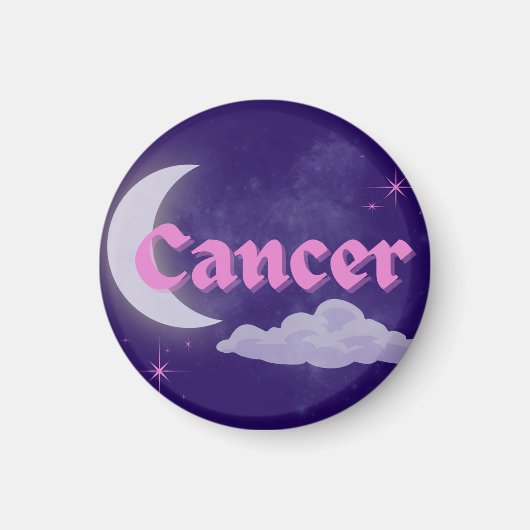 Aimant Cancer Céleste esthétique Lune Cloud Stars Design (Devant)
