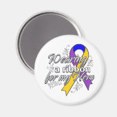 Aimant Cancer de la vessie portant un ruban pour mon héro (Recto/Verso)
