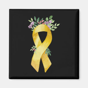 Aimant Cancer de l'enfance - Ruban d'or Aquarelle