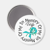 Aimant Cancer de l'ovaire en mémoire de mon épouse Flower (Recto/Verso)