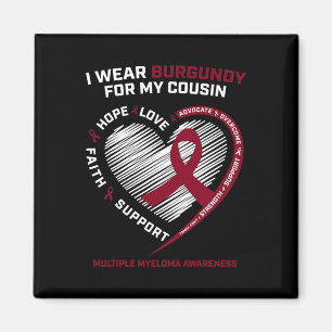 Aimant Cancer du Sang Porter la Bourgogne Cousine multipl