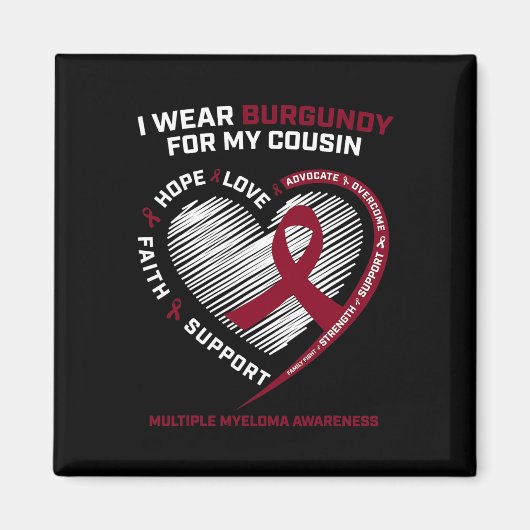 Aimant Cancer du Sang Porter la Bourgogne Cousine multipl (Devant)