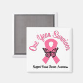 Aimant Cancer du sein 1 an Survivant (Recto/Verso)