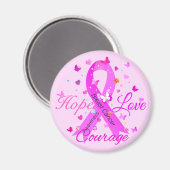 Aimant Cancer du sein Hope Love Courage (Recto/Verso)