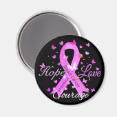 Aimant Cancer du sein Hope Love Courage (Recto/Verso)