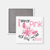 Aimant Cancer du sein Je PORTE UNE ROSE POUR MA MÈRE 45 (Recto/Verso)