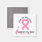 Aimant Cancer du sein Je soutiens ma soeur (Recto/Verso)