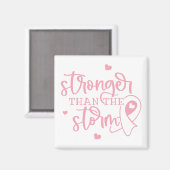 Aimant Cancer du sein plus fort que la tempête (Recto/Verso)