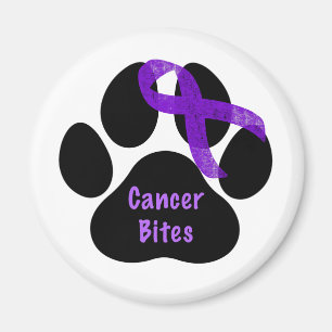 Aimant Cancer Mord la Patte du Chien Ruban Violet Lymphom