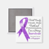 Aimant Cancer pancréatique Soutien Survivant fort (Recto/Verso)