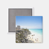 Aimant Cancun, Quintana Roo, Mexique - Ruines sur une col (Recto/Verso)