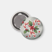 Aimant Candy Cane Duo With Holly And Berries (Recto/Verso)