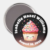 Aimant Candy Cupcake Cute L'il arrose le Baby shower (Recto/Verso)