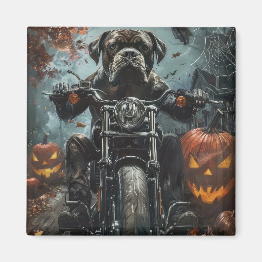 Aimant Cane Corso à moto Halloween Épouvantable (Devant)
