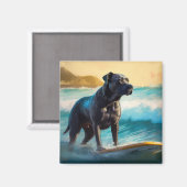 Aimant Cane Corso Beach Surf Peinture (Recto/Verso)