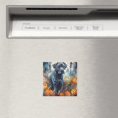 Aimant Cane Corso d'Halloween avec citrouilles effrayant (In Situ (Lave-vaisselle))