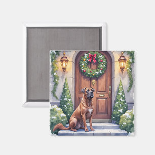 Aimant Cane Corso Grande Porte Evergreen Noël Art