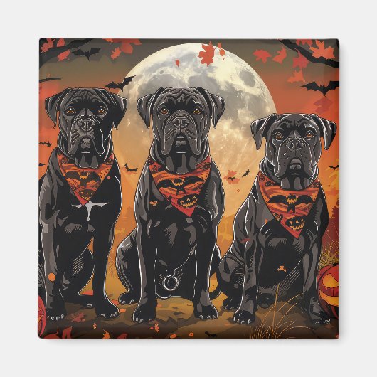 Aimant Cane Corso Halloween Épouvantable (Devant)