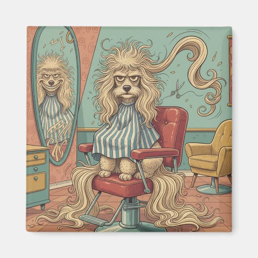 Aimant Caniche en colère  (Devant)