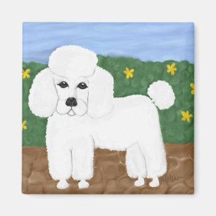 Aimant Caniche peint