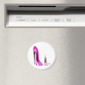 Aimant Canne à lèvres et Stiletto rose Chaussure Art (In Situ (Lave-vaisselle))