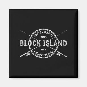 Aimant Cannes à pêche croisées vintage Block Island Ri