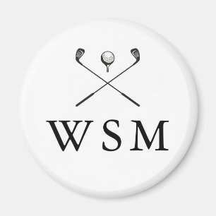 Aimant Cannes de golf personnalisées avec monogramme clas
