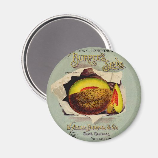 Aimant Cantaloupe Semences Publicité Art Antique (Recto/Verso)