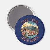 Aimant Cap Afrique du Sud Rétro Cercle désorganisé (Recto/Verso)