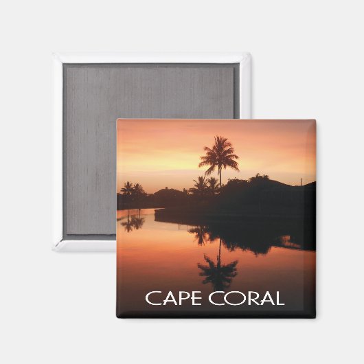 Aimant Cap Coral Floride Canal Sunset (Recto/Verso)