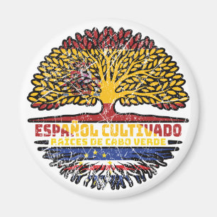 Aimant Cap-Vert Espagne Racines de l'arbre Drapeau espagn