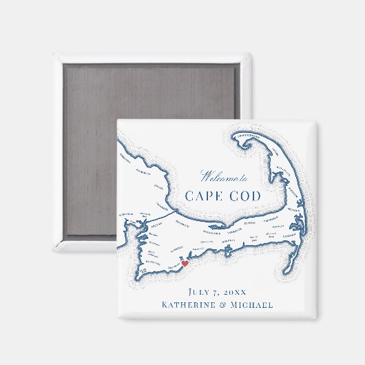 Aimant Cape Cod Destination Wedding Favor (Recto/Verso)