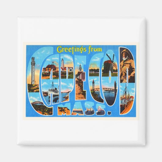 Aimant Cape Cod Massachusetts MA Souvenir Vintage voyage (Devant)