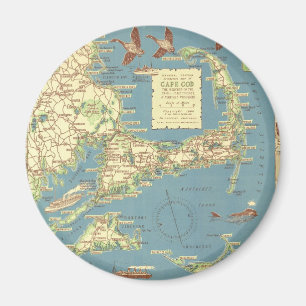 Aimant Cape Cod vintage Map (1940)