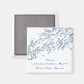 Aimant Cape Elizabeth Maine Carte Mariage élégant Favor (Recto/Verso)
