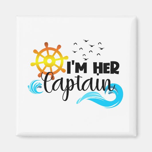 Aimant Capitaine Ancre Couple Croisière Saint-Valentin (Devant)