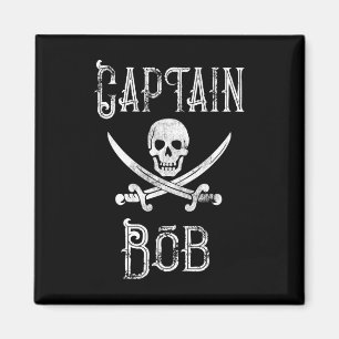 Aimant Capitaine Bob - Bateau pirate personnalisé vintage