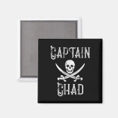 Aimant Capitaine Chad ponton pirate rétro  (Recto/Verso)