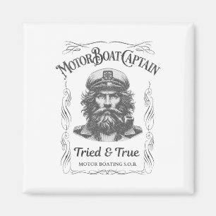 Aimant Capitaine de bateau à moteur drôle Pontoon Lake Ba
