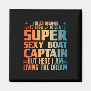 Aimant Capitaine de bateau cool pour hommes femmes voile