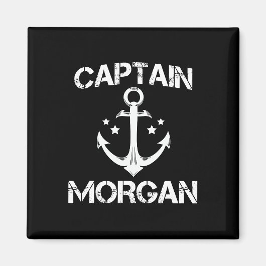 Aimant Capitaine Morgan Funny Anniversaire Nom de famille (Devant)