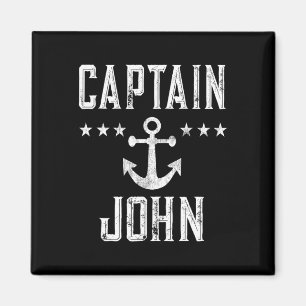 Aimant Capitaine vintage John - Croisière En Famille Ou L