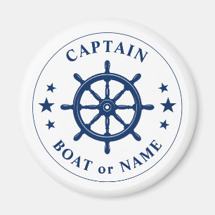 Aimant Capitaine Votre Nom De Bateau Navires Roue Helm Ma