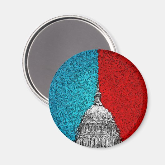 Aimant Capitol Building Abstrait (Recto/Verso)