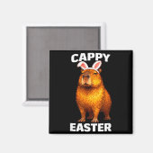 Aimant Cappy Pâques drôle capybara oreilles de lapin anim (Recto/Verso)